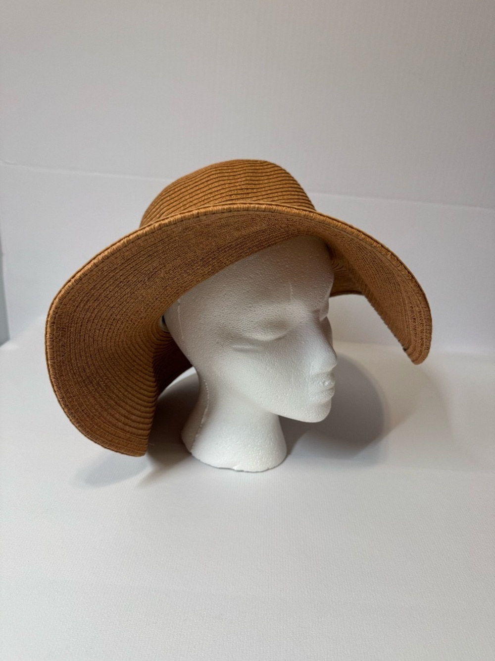 J. Crew Camel Wide Brim Floppy Sun Hat Packable Beach & Resort Hat - Picture 1 of 8